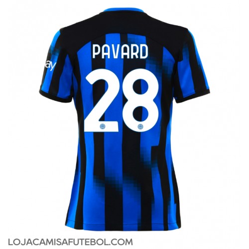 Camisa de Futebol Inter Milan Benjamin Pavard #28 Equipamento Principal Mulheres 2023-24 Manga Curta